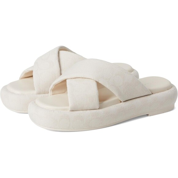 Coach‎ Women's Penelope Signature C Platform Sandals Chalk NIB $195 - Picture 4 of 7